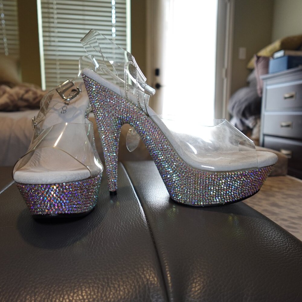 Bejeweled Bimbo Platform Heels